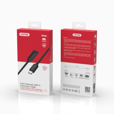 4. UNITEK PRZEDŁUŻACZ USB-C 10GBPS 4K 60HZ PD 20V/5A