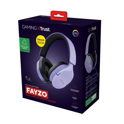 12. Słuchawki gamingowe Trust GXT 491P FAYZO WIRELESS Purple