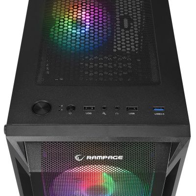 5. RAMPAGE OBUDOWA PC Z OKNEM SHIVA 4X WENTYLATOR 120MM RAINBOW BLACK