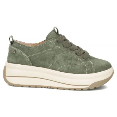 2. Skórzane sneakersy na platformie zielone Filippo  DP7959