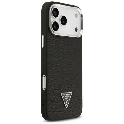 4. Etui Guess Grained Triangle Logo MagSafe na iPhone 17 Pro Max - czarne