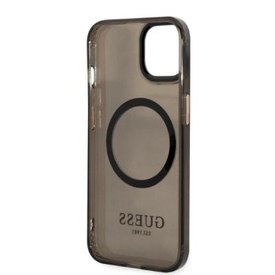 7. Etui Guess Gold Outline Translucent MagSafe na iPhone 13 - czarne