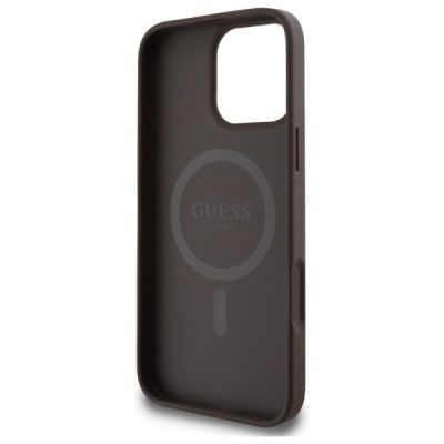 7. Etui Guess 4G Ring Classic Logo MagSafe na iPhone 16 Pro Max - brązowe