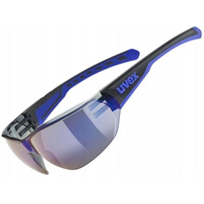 4. Okulary rowerowe UVEX Equate, black/blue matt/mirror blue
