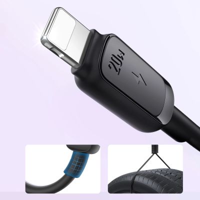 5. Kabel Joyroom Multi-Color Series A14 USB-C / Lightning 20W 1.2 m - czarny