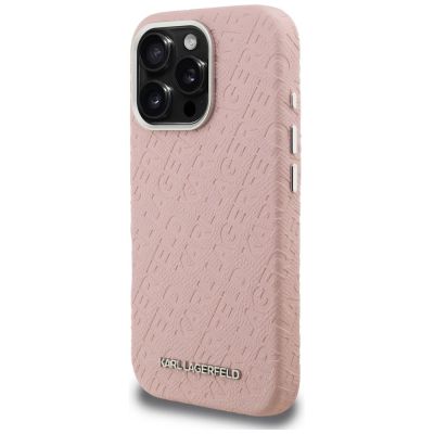 2. Etui Karl Lagerfeld FW Stamped Karl MagSafe na iPhone 16 Pro - różowe