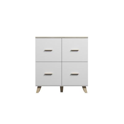 2. Komoda LOTTA 110 4D biały+ dąb sonoma