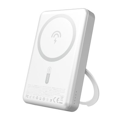 Powerbank Dudao K28 10000mAh PD 22.5W z MagSafe z metalową obudową i pierścieniem-podstawką - srebrny