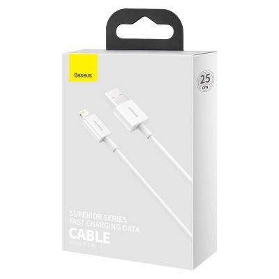 5. Baseus Superior kabel USB - Lightning 2,4A 0,25 m Biały (CALYS-02)