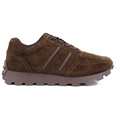 6. Skórzane półbuty sneakersy platformy brązowy S.Barski