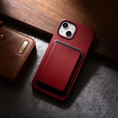 18. iCarer Case Leather pokrowiec etui z naturalnej skóry do iPhone 14 Plus czerwony (kompatybilne z MagSafe)