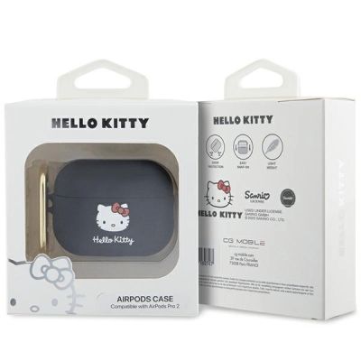 4. Etui Hello Kitty Silicone 3D Kitty Head na AirPods Pro 2 (2022/2023) - czarne