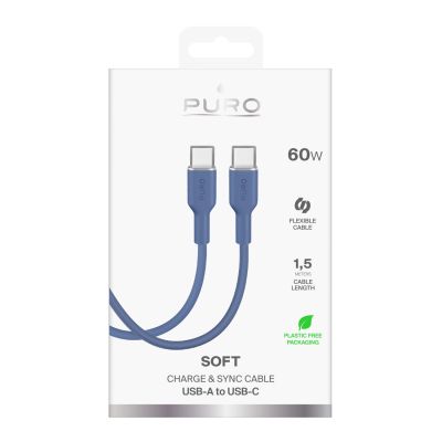 3. Kabel Puro ICON USB-C - USB-C 1,5m - niebieski