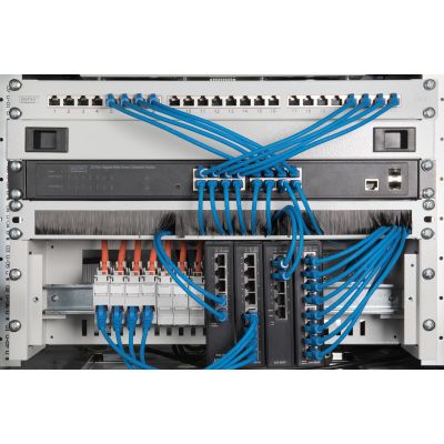 4. Digitus Panel na szynę DIN do montażu w szafie typu rack 482,6 mm (19"), 3U