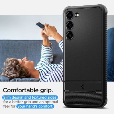 16. Etui Spigen Rugged Armor na Samsung Galaxy S23 - czarny mat