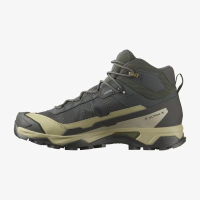 4. Buty turystyczne Salomon X Ultra 5 Mid GTX - peat/gray green/blue