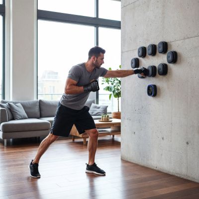 2. TB05 TARCZA BOKSERSKA MODUŁOWA BLUETOOTH Z MUZYKĄ I RĘKAWICAMI HMS