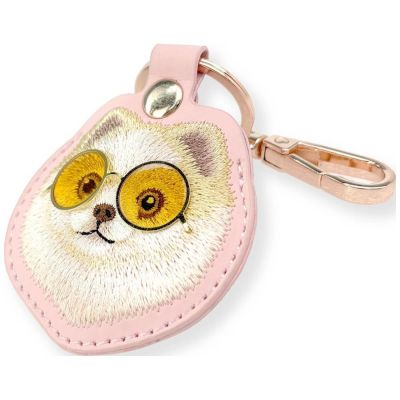 5. Etui Nimmy Glasses Cool and Cute Dog na lokalizator - różowe