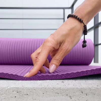 6. Mata do ćwiczeń Wozinsky WNSP-15F 183 x 61 x 1,5 cm gruba mata gimnastyczna do jogi i fitness - fioletowa