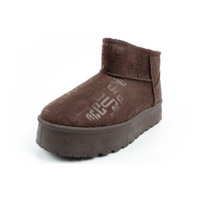 3. Lee Cooper buty śniegowce damskie zimowe modne futerko ocieplane botki ciemny brąz