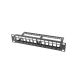 6. LANBERG PATCH PANEL PUSTY 12 PORT 1U 10" Z ORGANIZEREM DO MODUŁÓW KEYSTONE CZARNY PPKS-9112-B