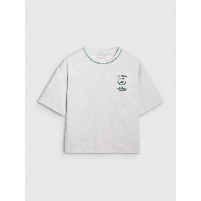 5. T-shirt oversize z nadrukiem damski 4F 4FRSS25TTSHF2979-26M