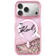 3. Etui Karl Lagerfeld Liquid Glitter Karl Script Logo MagSafe na iPhone 17 Pro - różowe