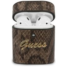 Guess GUACA2PUSNSMLBR AirPods 1/2 cover brązowy/brown Python Collection