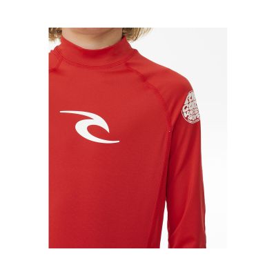 2. Lycra RIP CURL Brand Wave Upf L/S-Boy czerwony