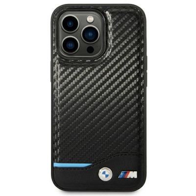 3. Etui BMW Leather Carbon na iPhone 14 Pro - czarne