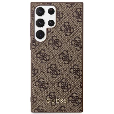 3. Etui Guess 4G Metal Gold Logo na Samsung Galaxy S23 Ultra - brązowe