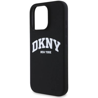 6. Etui DKNY Silicone White Printed Logo MagSafe na iPhone 16 Pro - czarne