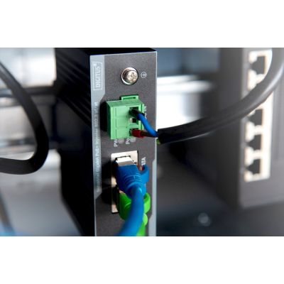 5. Zasilacz PoE+ przemysłowy. Gigabit, 802.3 af/a