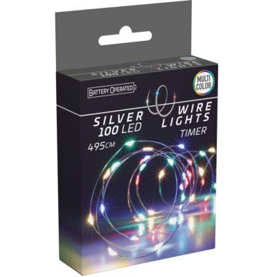 5. LAMPKI DRUCIKI NA BATERIE GIRLANDA 100 LED MULTIKOLOR TIMER