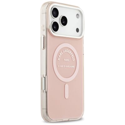 4. Etui Karl Lagerfeld IML Karl RSG Logo MagSafe do iPhone 17 Pro Max - różowe