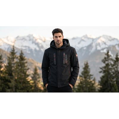8. Kurtka przejściowa męska Geographical Norway AYOUBE BLACK DB MEN 009 (SZ2204H/GN-BLACK)