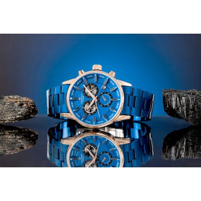 5. Zegarek Męski Giewont Chronograph Sapphire Niebieski GW4580-B5