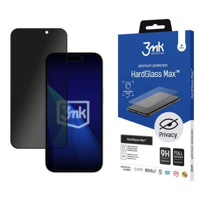 Szkło hartowane 9H z filtrem prywatyzującym 3mk HardGlass Max Privacy na Apple iPhone 16 Pro