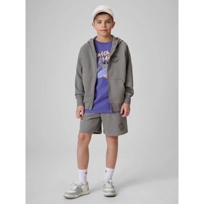 6. Bluza dresowa loose z kapturem chłopięca 4F 4FJRSS26TSWSM2934-25S