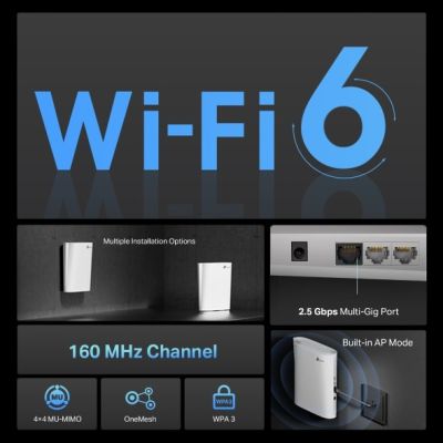 4. TP-Link AX6000 Mesh Wi-Fi 6 Biały 1000, 2500 Mbit/s