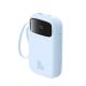 6. Powerbank Baseus QPow 2 30W 10000mAh z wbudowanymi kablami USB-C - niebieski