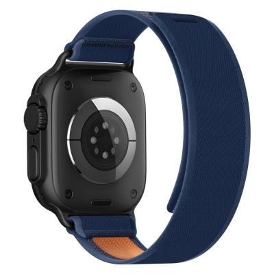 3. Pasek Tech-Protect Nylon Elite na Apple Watch 44 / 45 / 46 / 49 mm - granatowo-pomarańczowy