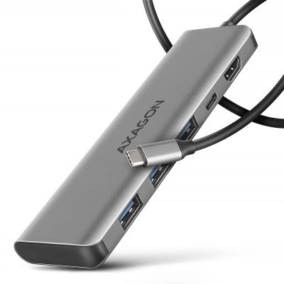 8. Axagon HMC-5H USB-C 3.2 Gen 1 hub 3x USB-A 4K HDMI PD 100W - Silber Przewodowa USB 3.2 Gen 1 (3.1 Gen 1) Type-C Srebrny