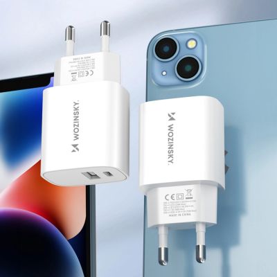 12. Ładowarka sieciowa Wozinsky WGWCW USB-A USB-C 20W - biała