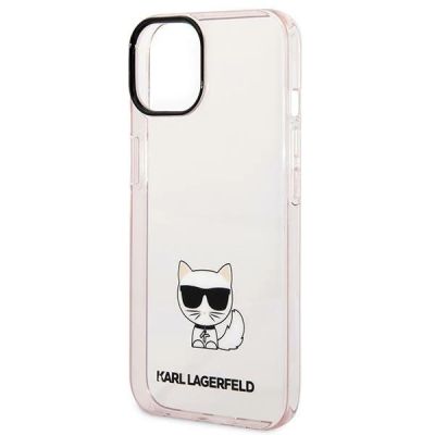 6. Etui Karl Lagerfeld Transparent Choupette Body na iPhone 14 Plus / 15 Plus 6,7" - różowe