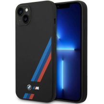 Etui BMW Silicone Slanted Sttripes na iPhone 14 Plus / 15 Plus - czarne