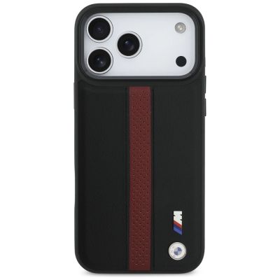 3. Etui BMW M Perforated Stripe Logo MagSafe na iPhone 17 Pro Max - czerwone