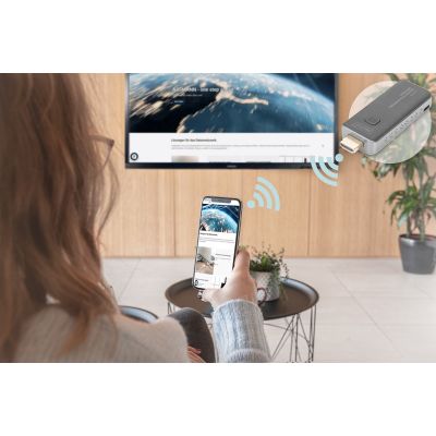 3. Przedłużacz/Extender HDMI prezentacyjny, bezprzewodowy 50m 1080p 60Hz 5GHz (zestaw)