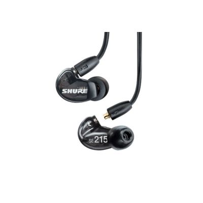 2. Shure SE215DYBK+UNI-EFS - Słuchawki douszne AONIC215 z pojedynczym przetwornikiem i kablem 3.5mm (czarne)