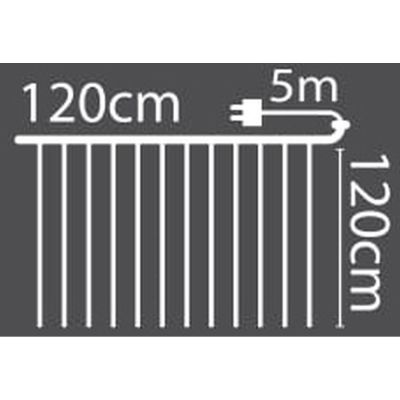 46. LAMPKI CHOINKOWE KURTYNA ŚWIETLNA ZEW/WEW 144 LED 120X120CM Z PILOTEM CIEPŁY BIAŁY